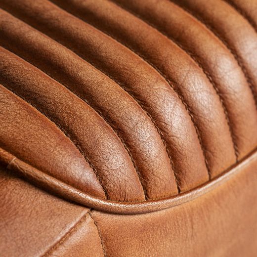 Brun läderfåtölj, 71 x 76 x 73 cm | Chaize