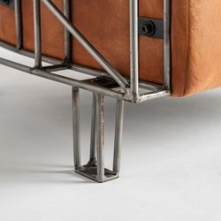 Brun läderfåtölj, 71 x 76 x 73 cm | Chaize