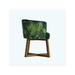 Sillón de poliéster verde, 65x52x73 cm