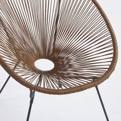 Ensemble table et fauteuils de terrasse en polyéthylène et métal marron | Acapulco