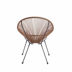 Ensemble table et fauteuils de terrasse en polyéthylène et métal marron | Acapulco