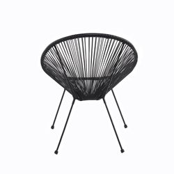 Ensemble table et fauteuil de terrasse en polyéthylène et métal noir | Acapulco