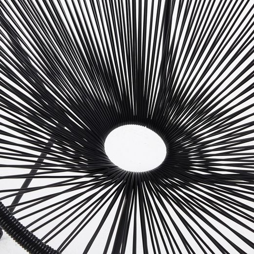 Ensemble table et fauteuil de terrasse en polyéthylène et métal noir | Acapulco