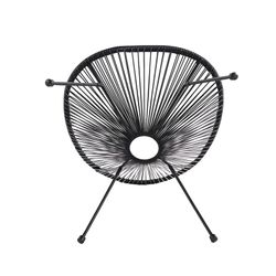 Ensemble table et fauteuil de terrasse en polyéthylène et métal noir | Acapulco