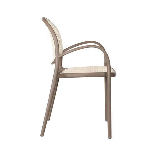 Taupe polypropylene armchair, 48 x 56 x 85 cm | Farmhouse