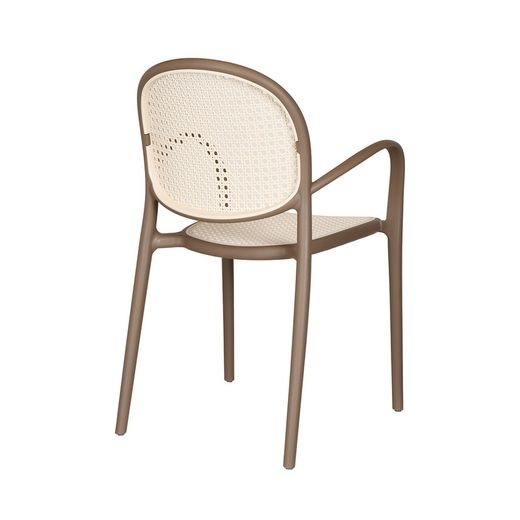 Taupe polypropylene armchair, 48 x 56 x 85 cm | Farmhouse