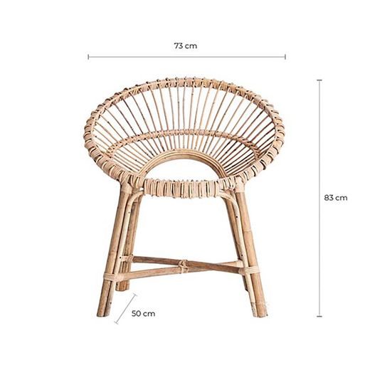 Chilaw Rattan Armchair, 70x61x87cm