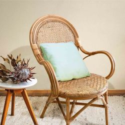 Rattan armchair in natural, 54 x 59 x 93 cm | Parma