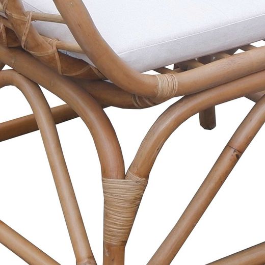 Rattan armchair in natural and white, 65 x 68 x 84 cm | Parma