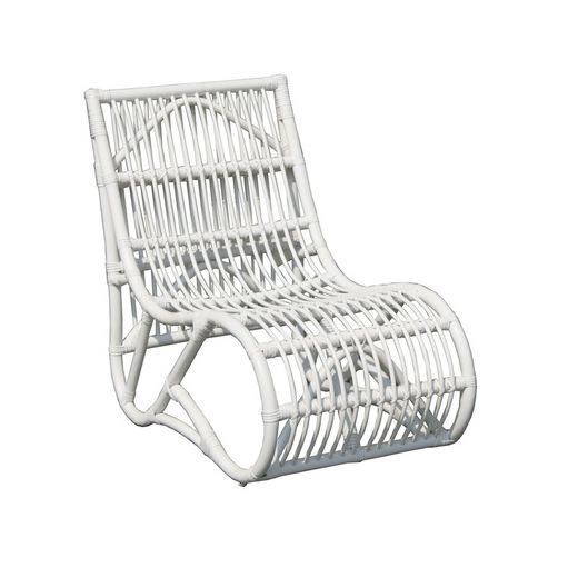 Sillón sin Brazos de Ratán Natural/Blanco, 61x94x85 cm