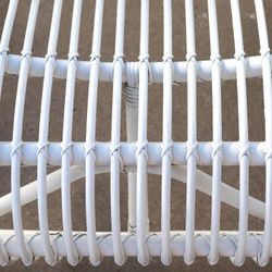 Fauteuil en rotin naturel 61x94x85 cm Blanc sans accoudoirs