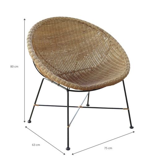 Natural Rattan Armchair Nido 75x63x80 cm