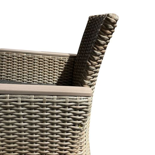 Synthetic Rattan and Steel Armchair 65x68.5x93.5 cm With Anthracite Cushion