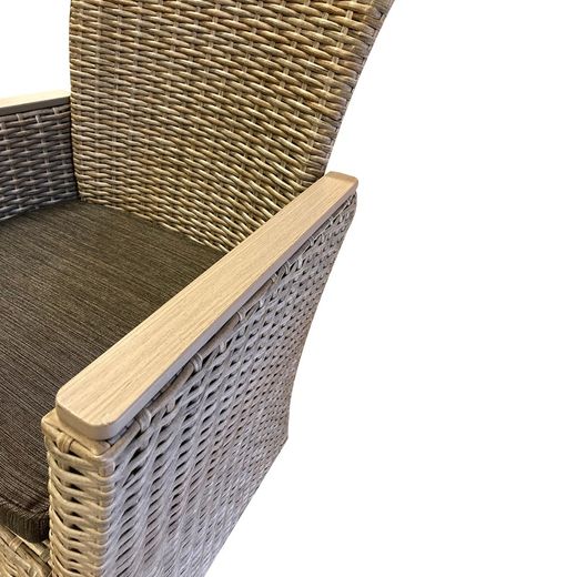 Synthetic Rattan and Steel Armchair 65x68.5x93.5 cm With Anthracite Cushion