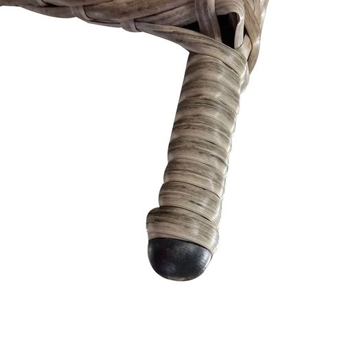 Synthetic Rattan and Steel Armchair 65x68.5x93.5 cm With Anthracite Cushion