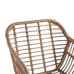 Syntetisk lænestol i rattan og metal i natur og sort, 56 x 61 x 82 cm | Bombay