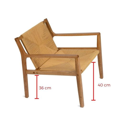 Catalina Ek och flätat papper Fåtölj, 64x71x72cm