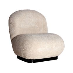 Poltrona de tecido bouclé bege, 80 x 85 x 80 cm | Lenax