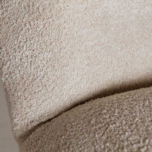 Beige bouclé fabric armchair, 80 x 85 x 80 cm | Lenax
