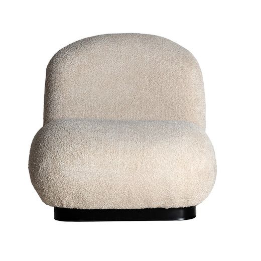 Beige bouclé fabric armchair, 80 x 85 x 80 cm | Lenax