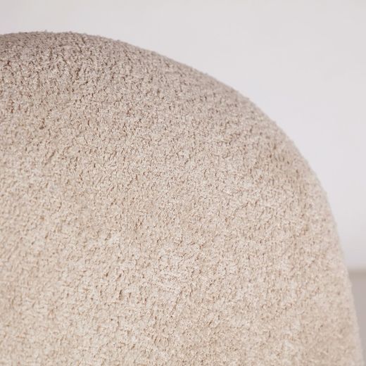 Beige bouclé fabric armchair, 80 x 85 x 80 cm | Lenax
