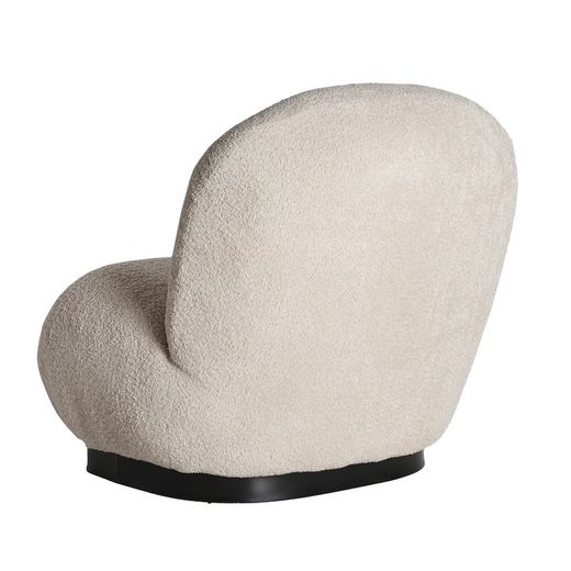Beige bouclé fabric armchair, 80 x 85 x 80 cm | Lenax
