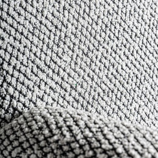 Bouclé fabric armchair in grey, 77 x 80 x 77 cm | Liester
