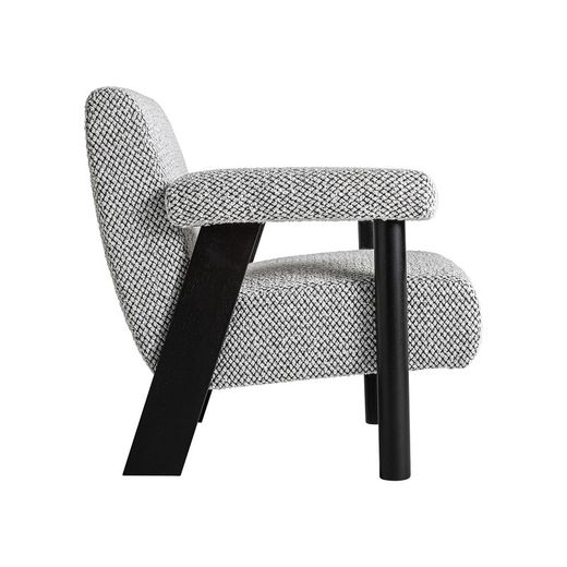 Bouclé fabric armchair in grey, 77 x 80 x 77 cm | Liester