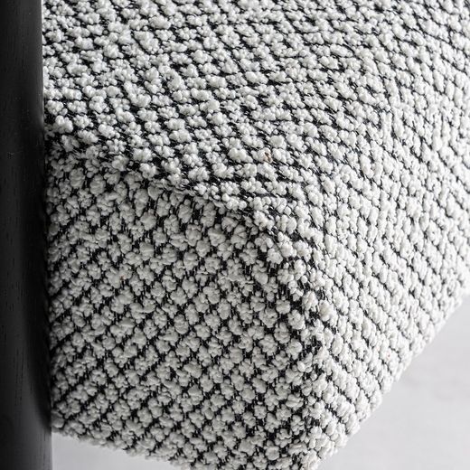 Bouclé fabric armchair in grey, 77 x 80 x 77 cm | Liester