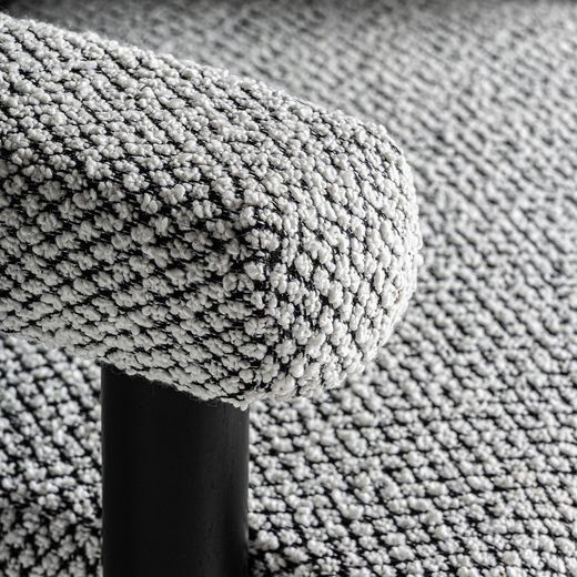 Bouclé fabric armchair in grey, 77 x 80 x 77 cm | Liester