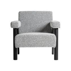 Bouclé fabric armchair in grey, 77 x 80 x 77 cm | Liester