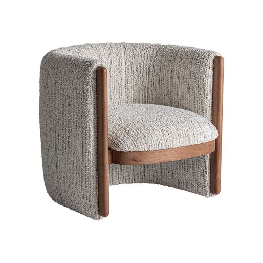 Sillón de tejido de poliéster en beige, 76 x 80 x 70 cm | Erbach