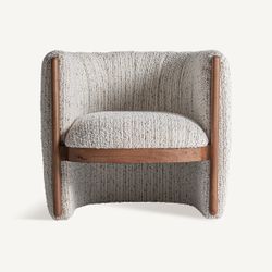 Sillón de tejido de poliéster en beige, 76 x 80 x 70 cm | Erbach