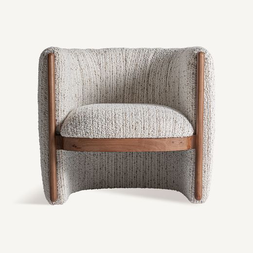 Sillón de tejido de poliéster en beige, 76 x 80 x 70 cm | Erbach