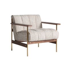 Sillón de tejido de poliéster en beige, 77 x 78 x 74 cm | Habouey