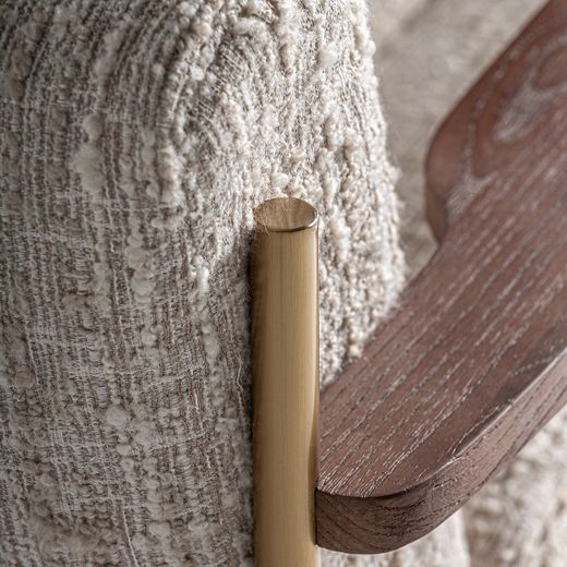 Sillón de tejido de poliéster en beige, 77 x 78 x 74 cm | Habouey