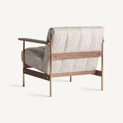 Sillón de tejido de poliéster en beige, 77 x 78 x 74 cm | Habouey
