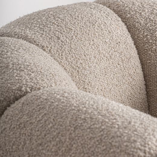 Sillón de tejido de poliéster en blanco, 95 x 84 x 64 cm | Elise