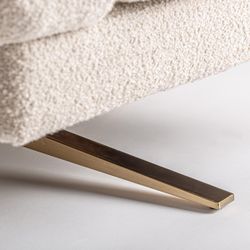 Sillón de tejido de poliéster en blanco, 95 x 84 x 64 cm | Elise