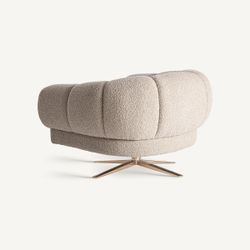 Sillón de tejido de poliéster en blanco, 95 x 84 x 64 cm | Elise