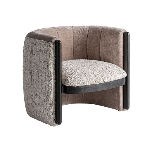 Sillón de tejido de poliéster en gris, 76 x 75 x 70 cm | Erbach