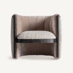 Sillón de tejido de poliéster en gris, 76 x 75 x 70 cm | Erbach