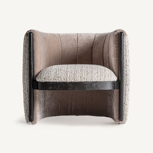 Sillón de tejido de poliéster en gris, 76 x 75 x 70 cm | Erbach