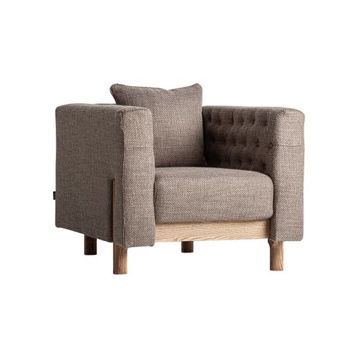 Sillón de tejido de poliéster en gris, 87 x 88 x 80 cm | Carlton
