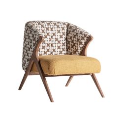 Fauteuil van polyesterstof in okerkleur, 73 x 83 x 80 cm | Kalesha