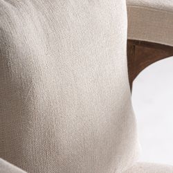 Sillón de tejido de poliéster y madera de mango en beige, 79 x 78 x 82 cm | Racoud