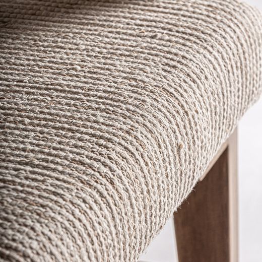 Sillón de tejido de poliéster y madera de mango en marrón, 68 x 77 x 88 cm | Romarand
