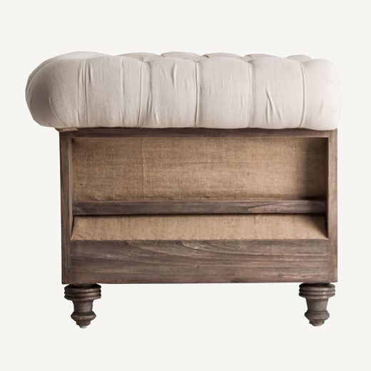 Sillón de tejido de poliéster y madera tropical en beige, 114 x 90 x 80 cm | Gore