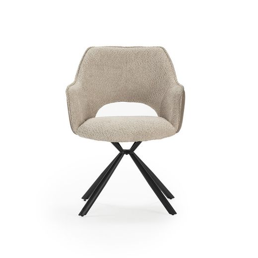 Poltrona in tessuto beige, 60 x 62 x 80,5 cm | Maria