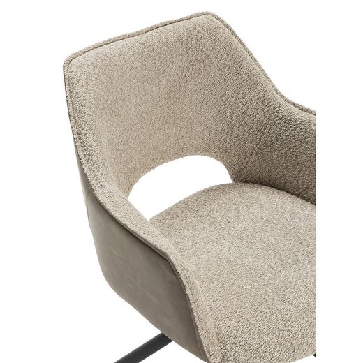 Poltrona in tessuto beige, 60 x 62 x 80,5 cm | Maria